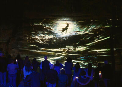 Aquavia Lumina overview of Torrential Forces showing the rock face projection.